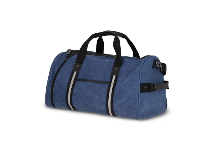 Sac de sport coton recyclé personnalisable Harper Bleu foncé